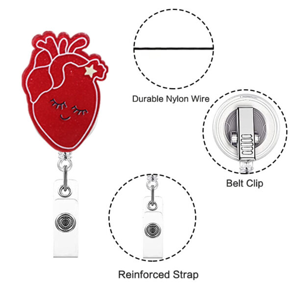 Wholesale Acrylic Love Heart Telescoping Keychain