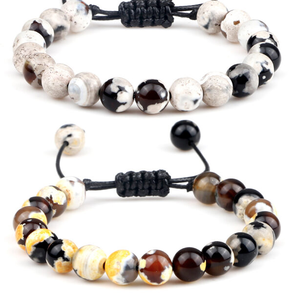 O1CN01Rg9wDc20kkp1Tga8g_3264826888-0-cib Wholesale 8mm Fire Agate Beaded Braid Adjustable Bracelet