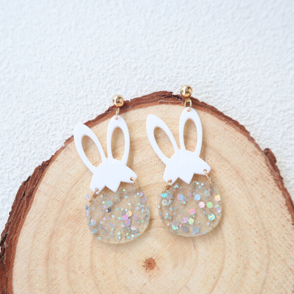 Wholesale Easter Egg Cute Rabbit Transparent Egg European and American Earrings