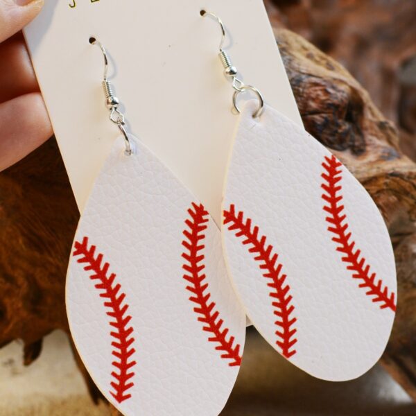 Wholesale Sports Football Basketball Golf Ball Leather Earrings
