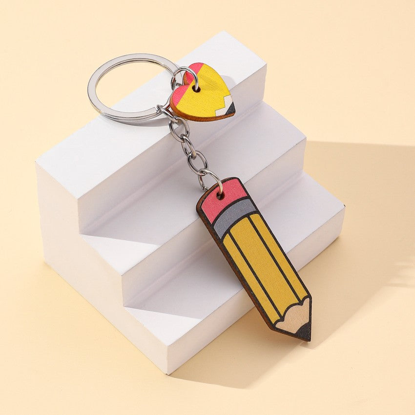 Wholesale Wooden Pencil Teacher's Day Gift Keychain