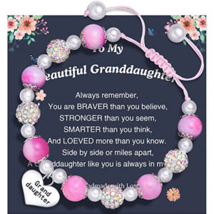 Lettering Granddaughter + red pink + Granddaughter card