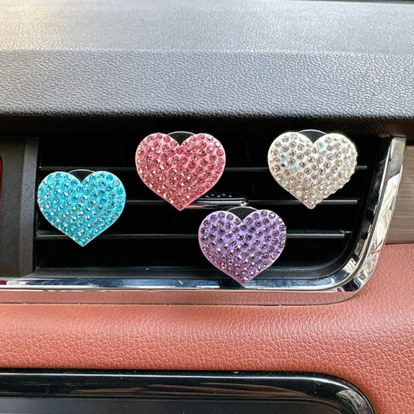 Wholesale Plastic Diamond Heart Love Car Aromatherapy Clip