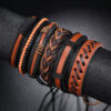 Wholesale Handwoven Multi-layered Vintage Men's Leather Bracelet