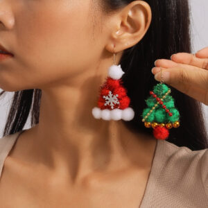O1CN01RiONug1vac836KDEX__2866776189-0-cib Wholesale Christmas Tree Christmas Hat Earrings Personalized Hand Braided Earrings