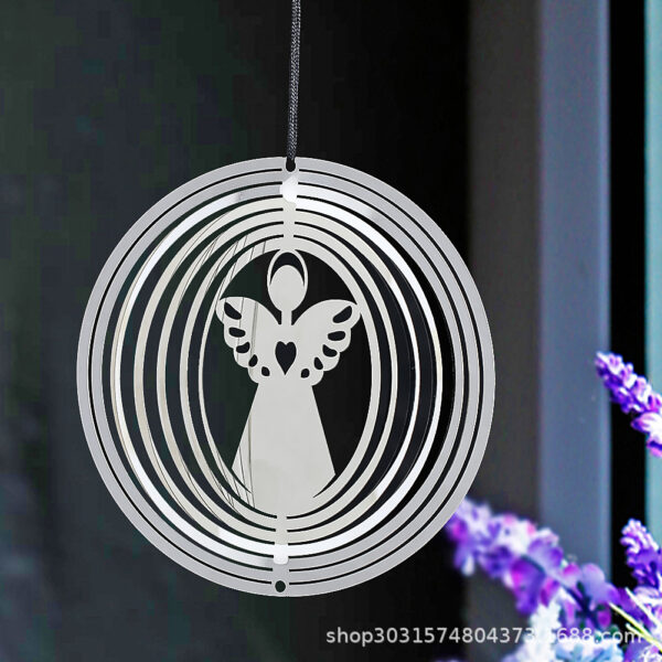 O1CN01RjLi3L1ZeLqCWfAVL_2216867883219-0-cib Wholesale10CM Silver 3D Wings Angel Stainless Steel Rotating Wind Chime