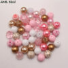 O1CN01Rjc8A01QEr9LUSv2s_2201245431945-0-cib-1 Wholesale 50pcs Pink+gold Print 20MM Acrylic Large Beads