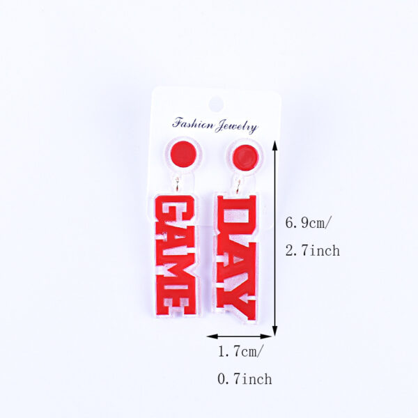 Wholesale Rugby English Letter Game Day Acrylic Earrings