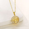 Wholesale Stainless Steel Round Hollow Tree of Life Pendant Necklace