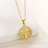 Wholesale Stainless Steel Round Hollow Tree of Life Pendant Necklace