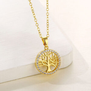 O1CN01RoOgSQ28hZ1uq7yGt__3827607964-0-cib Wholesale Stainless Steel Round Hollow Tree of Life Pendant Necklace