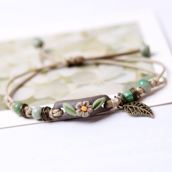 Wholesale clay color shoulder pole flower leaf Bracelet