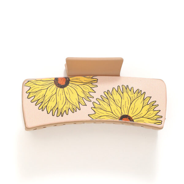 Wholesale Retro Cow Pattern Western Style Aztec Sunflower PU Shark Clip Hair Clip