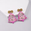 Wholesale Christmas Snowflake Christmas Tree Glass Diamond Handmade Pearl Rice Bead Earrings