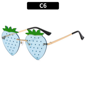 C6-gold frame transparent blue film