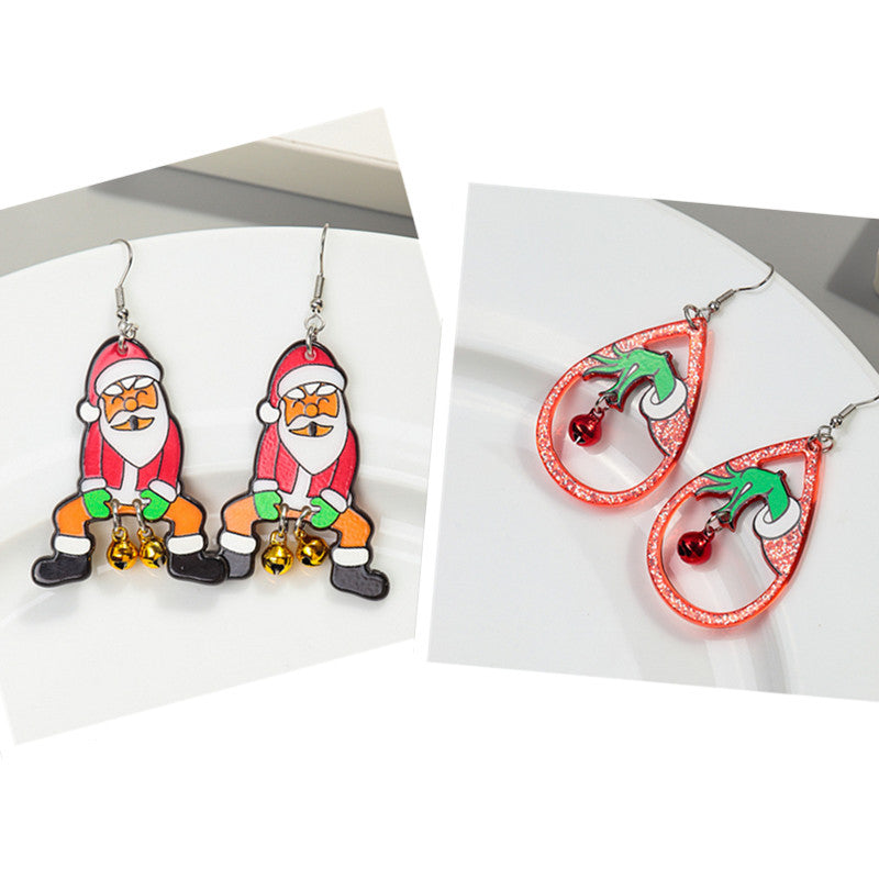 Wholesale Christmas Bells Acrylic Earrings