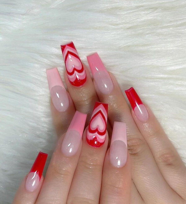Wholesale Plastic French Heart Nail Stickers