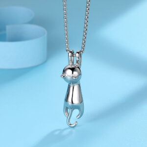 Wholesale Titanium Steel Kitten Necklace
