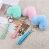 Wholesale Heart Shaped Fur Ball Tassel Keychain