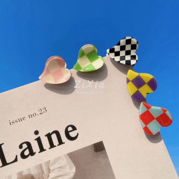 Wholesale Checkerboard Mini Plastic Hair Clips