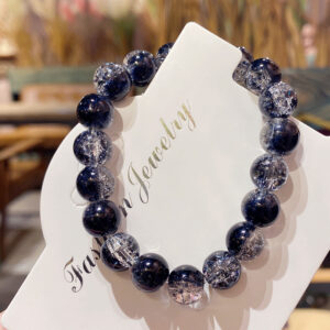 Black two-color glass bracelet