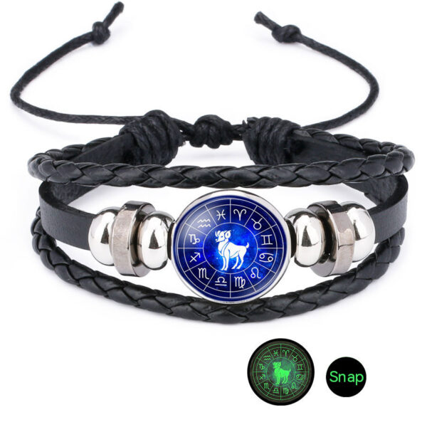 O1CN01RwPY8X1SrRixMh8Ym_2891982300-0-cib Wholesale Luminous 12 Constellation Time Gems Leather Bracelet