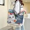 Wholesale Ethnic Style Embroidered Cat Canvas Bag
