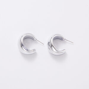 Glossy wide C- shape-silver plating