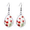 Wholesale Flowers Water Drop Glass Earrings