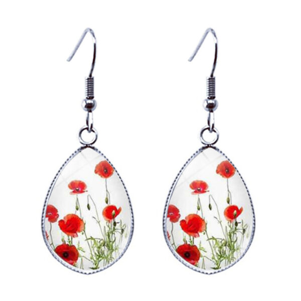 Wholesale Flowers Water Drop Glass Earrings
