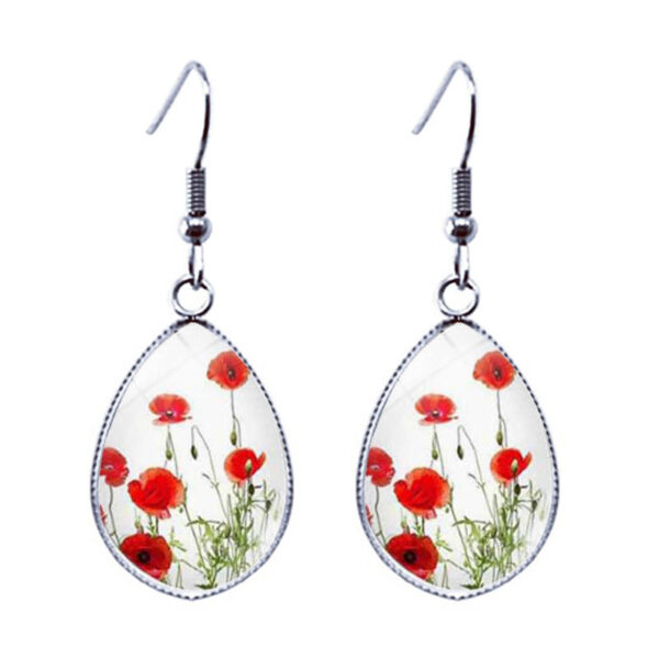 Wholesale Flowers Water Drop Glass Earrings