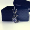 Wholesale Moonstone Moon Pendant Alloy Necklace