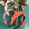 Wholesale Christmas Fabric Knots Wide Edge Hair Hoops