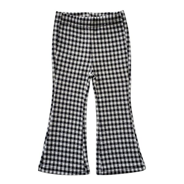 Wholesale Cotton Girls Plaid Bell Pants