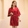 O1CN01RyPpWD22TvaMKDxdB_2214315317122-0-cib Wholesale Solid Color Glossy Short Cardigan Nightgown Bathrobe