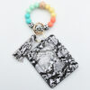 Wholesale New Color Card Holder Silicone Beaded Wrist Keychain