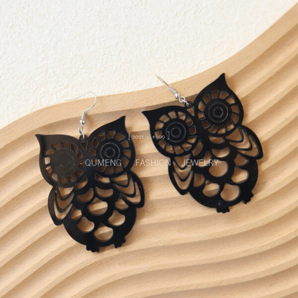 Wholesale Owl Cutout Acrylic Earrings