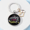 Wholesale Nurses Day Gift Color Printing Time Glass Round Plate Keychain