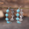 Wholesale Rhombus Turquoise U Shape Alloy Earrings