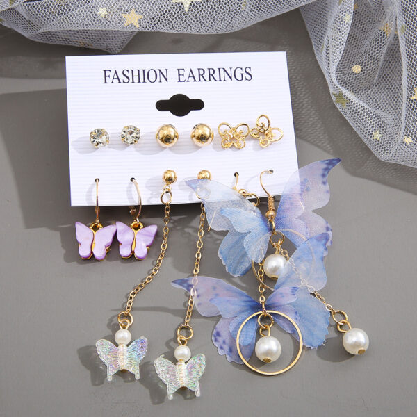 O1CN01S1W78K29BKlYFaC8e_1007608029-0-cib Wholesale Acrylic Pearl Butterfly Asymmetrical Earrings