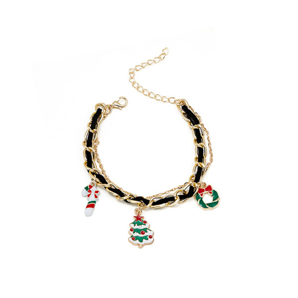 O1CN01S2Ivu21onFZmIrWJ4_2059265269-0-cib Wholesale Christmas Oil Drop Christmas Tree Snowman Cane Pendant Multi-layer Chain Bracelet