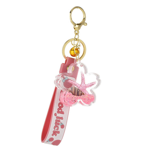 Wholesale Acrylic Quicksand Cherry Blossom Creative Key Chain