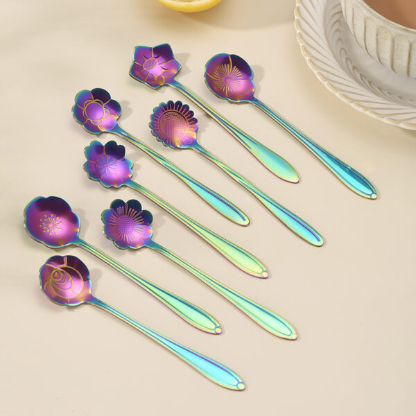 Wholesale Stainless Steel Cherry Blossom Rose Heart Plum Blossom Honey Spoon