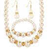Wholesale Imitation Pearl Necklace Bracelet Earring Set Three Pieces