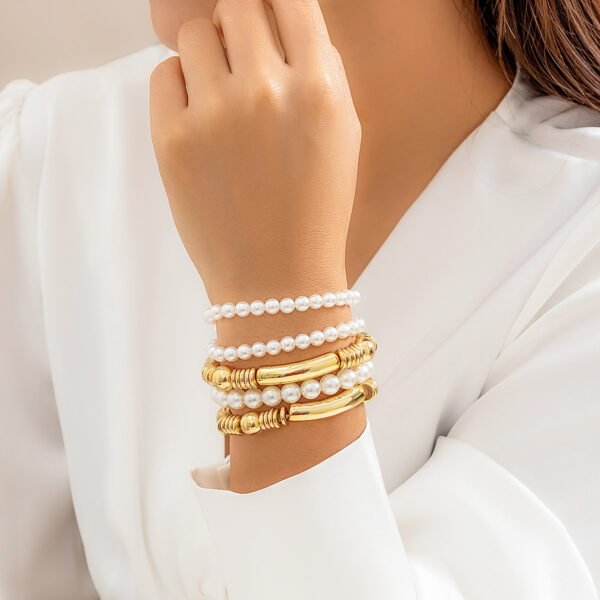 O1CN01S6vSgR23L3dQ4COe4_1005997238-0-cib Wholesale Multi-layer Bead Stacked Metal Bracelet Set