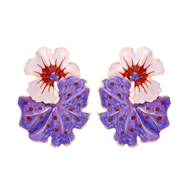 O1CN01S6wwko2JjMVqkltoD_3025409457-0-cib Wholesale Exaggerated Enamel Flower Zinc Alloy Earrings