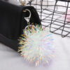 Wholesale 9cm Colored Plastic Shiny Silk Ball Keychain