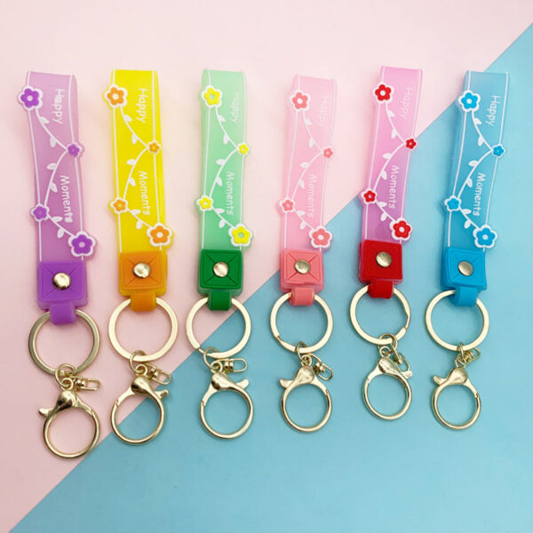 Wholesale Soft Gum Candy Color Lanyard Keychains