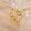 Wholesale 18K Gold Stainless Steel Hollow Heart Opening Ring