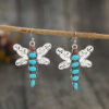 O1CN01SB8QMh1qyMbliaK4u_2206372095564-0-cib Wholesale Bohemian Vintage Natural Turquoise Dragonfly Alloy Earrings